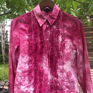 GANT Ruffle Front Button Down